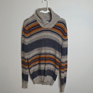 Sun + Stone Multicolor Striped Turtleneck Sweater
